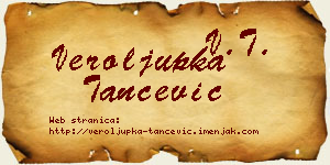 Veroljupka Tančević vizit kartica